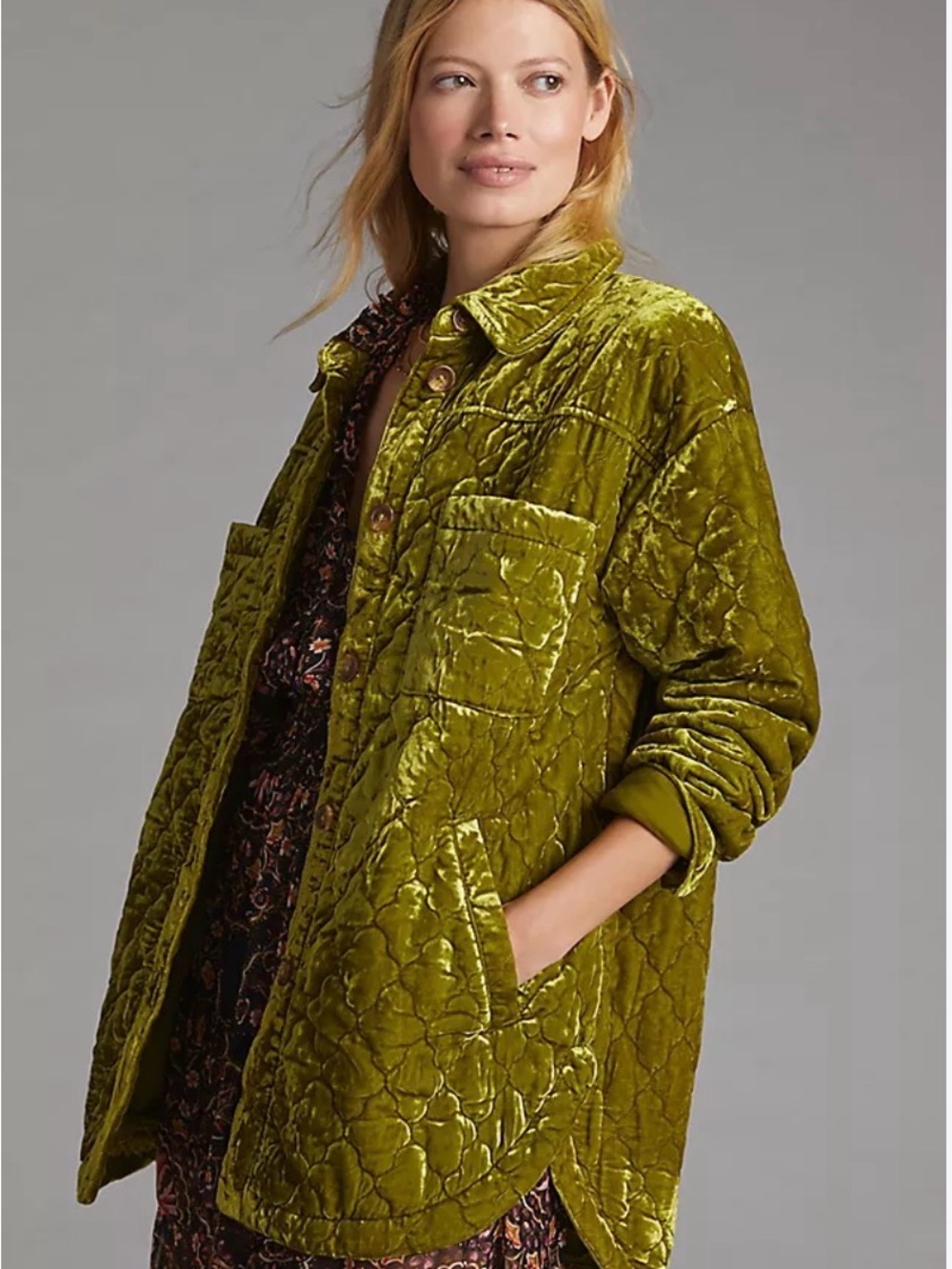 Anthropologie by Anthropologie Velvet Quilted Jacket Small Boho Jacket